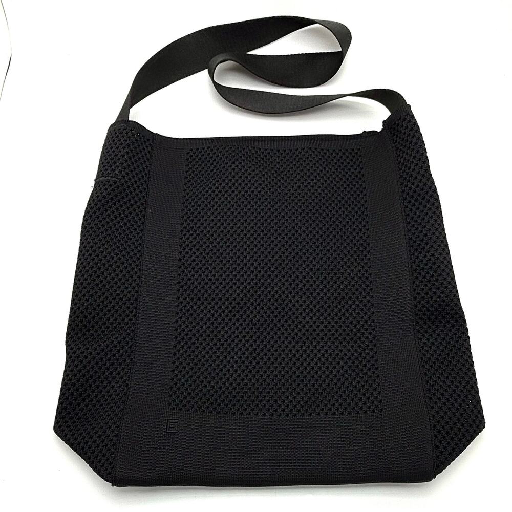 Everlane Do It All Tote Knit Woven Shoulder Bag Purse Black Recycled Washable